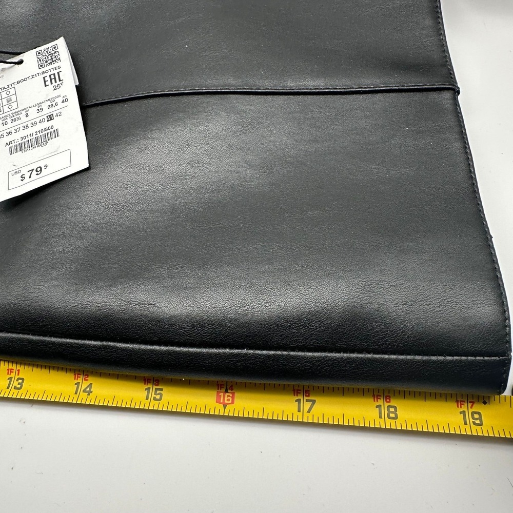 Zara Heeled Boots Womens Size 10 Black Pointed Toe Knee High 3011/210/800 NEW - Picture 5 of 8